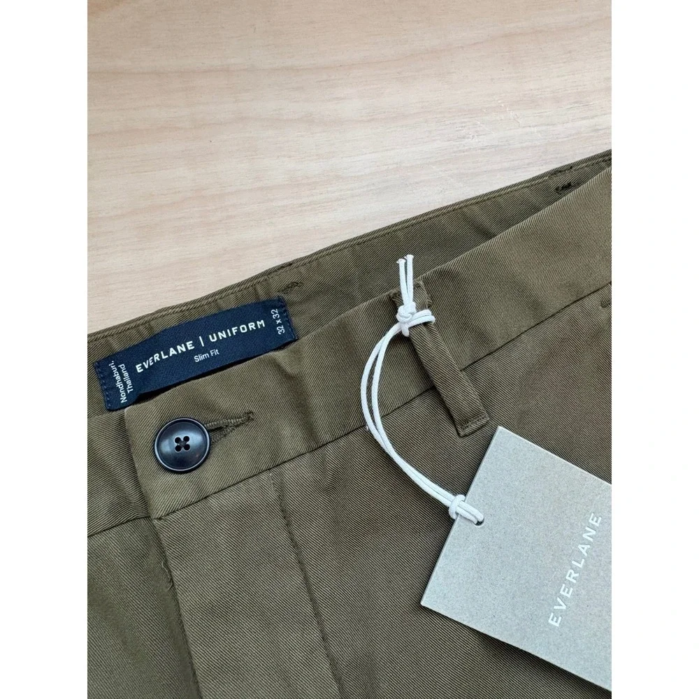 Everlane Uniform Performance Chino Slim Fit Olive Green Mens NWT‎ Classic 32X32